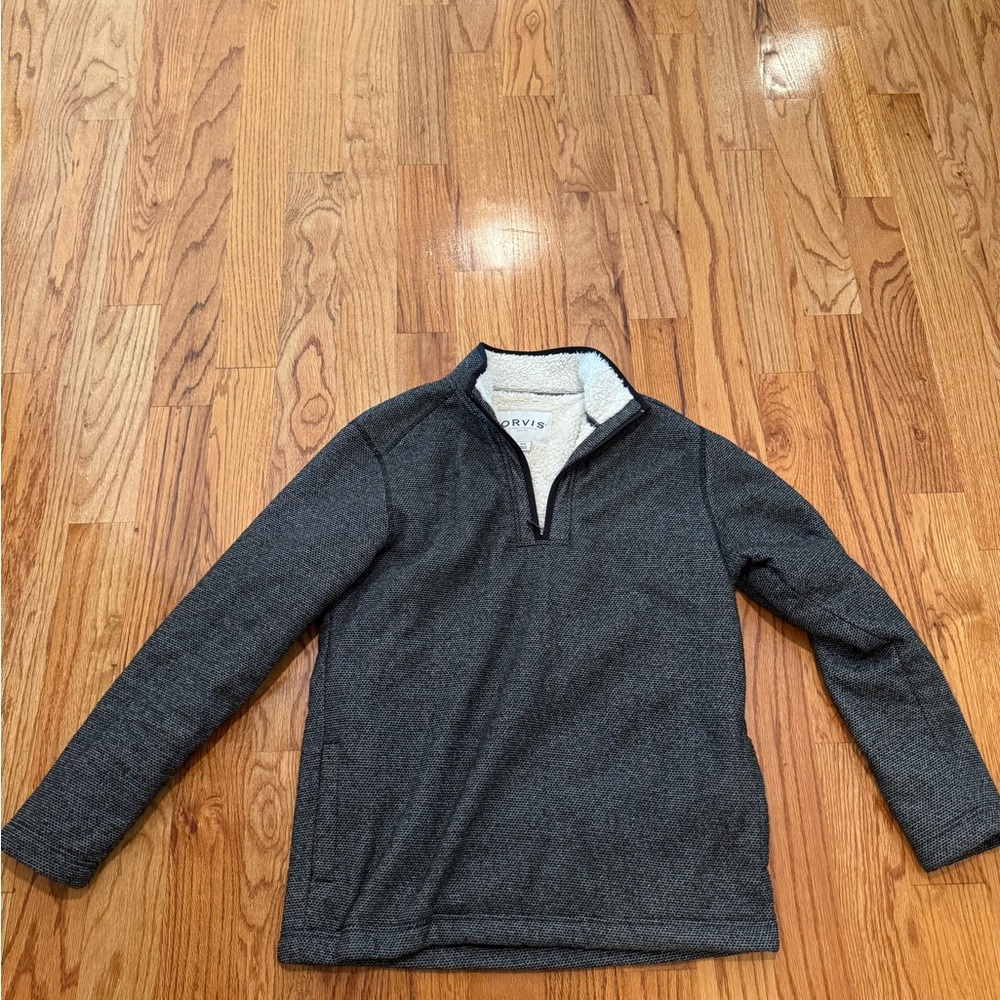 Orvis Gray Zip Up Sweater
